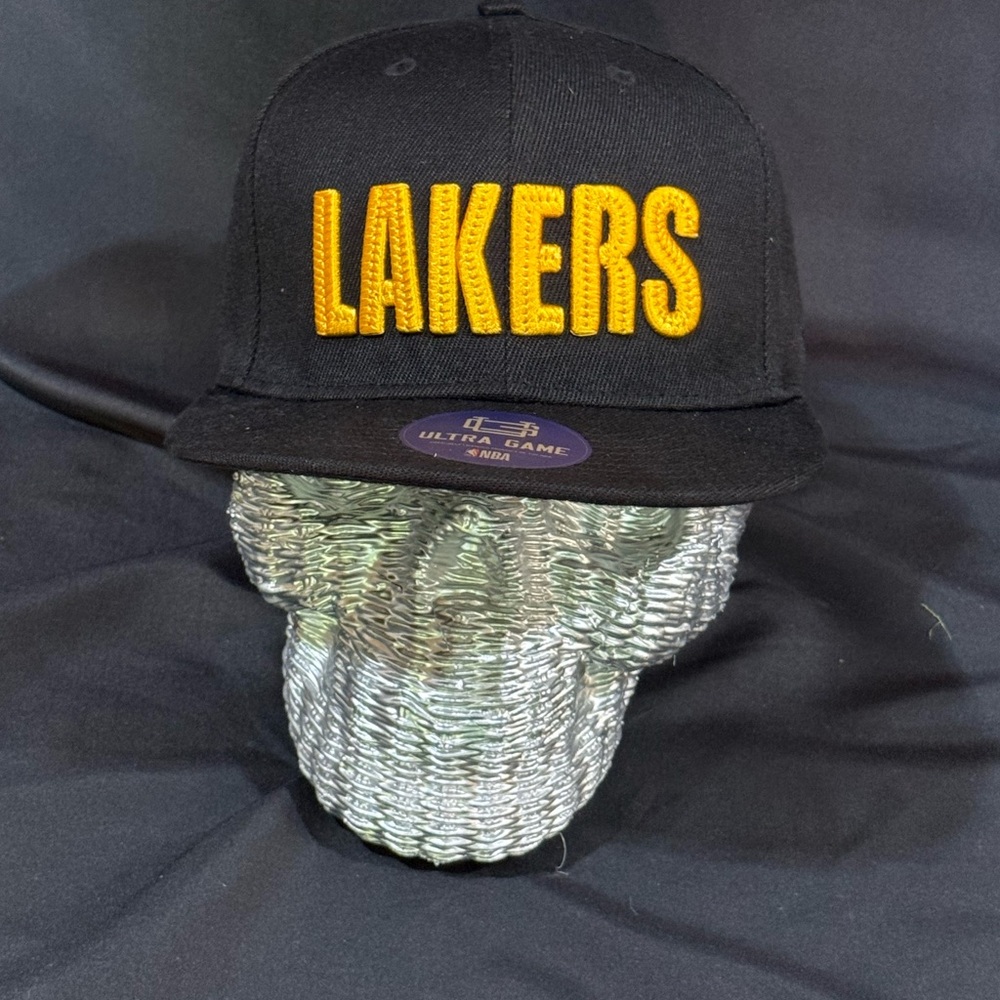 Ultra Game Men's Black and Gold Lakers Hat with custom removable Brim Clip!